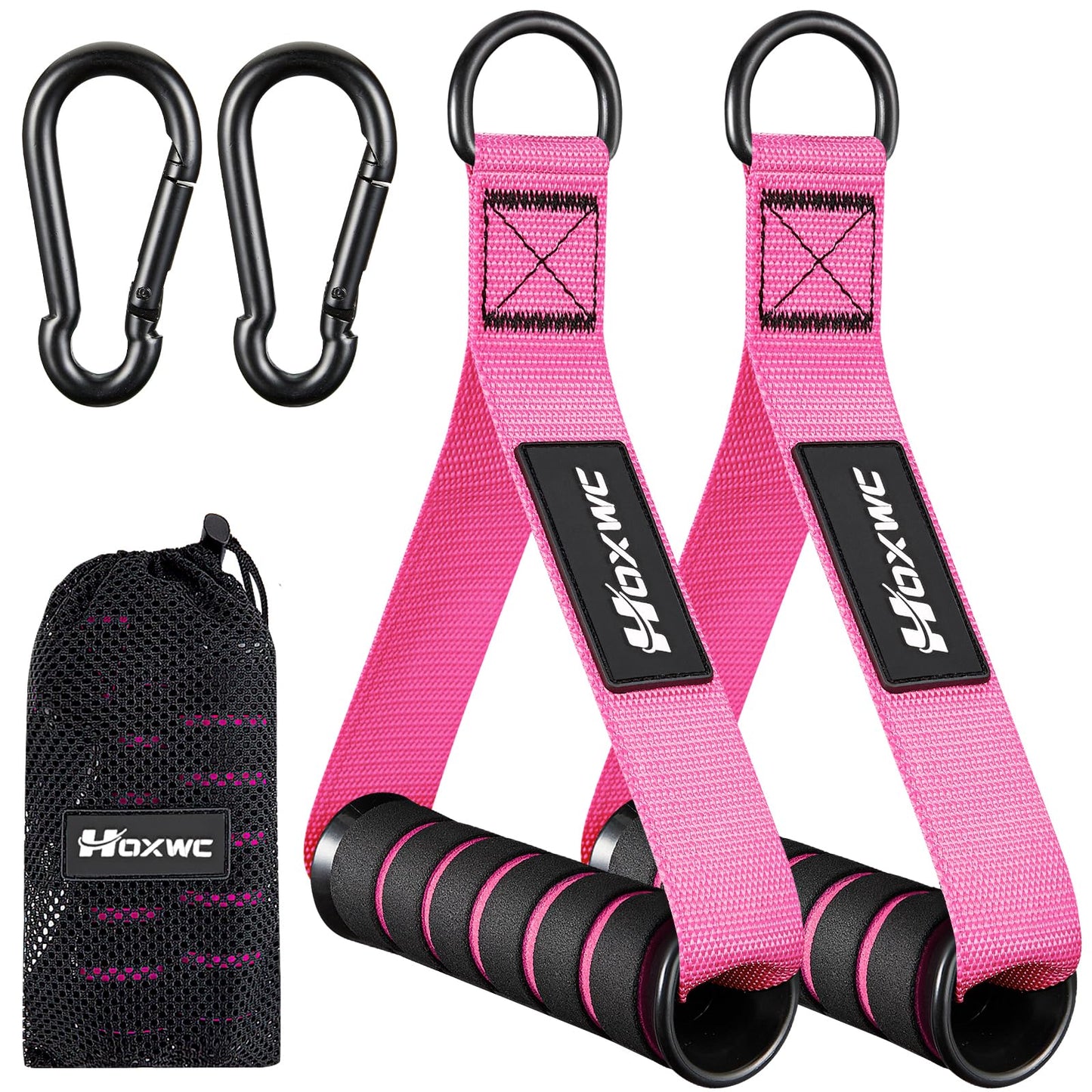 Gym Exercise Handles with Heavy Duty Cable Machine Handles + Resistance Bands